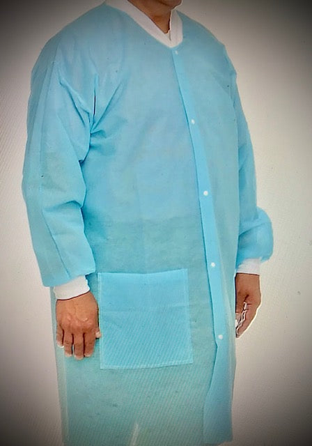 Lab Coat Disposable Extra-Safe Fluid-Resistant Jackets Breathable